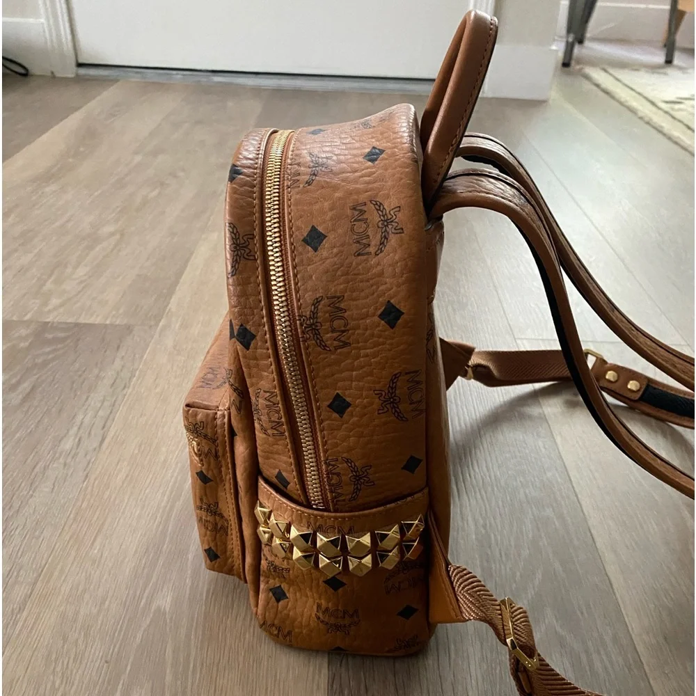MCM Mini Stark Side Studs Backpack in Visetos